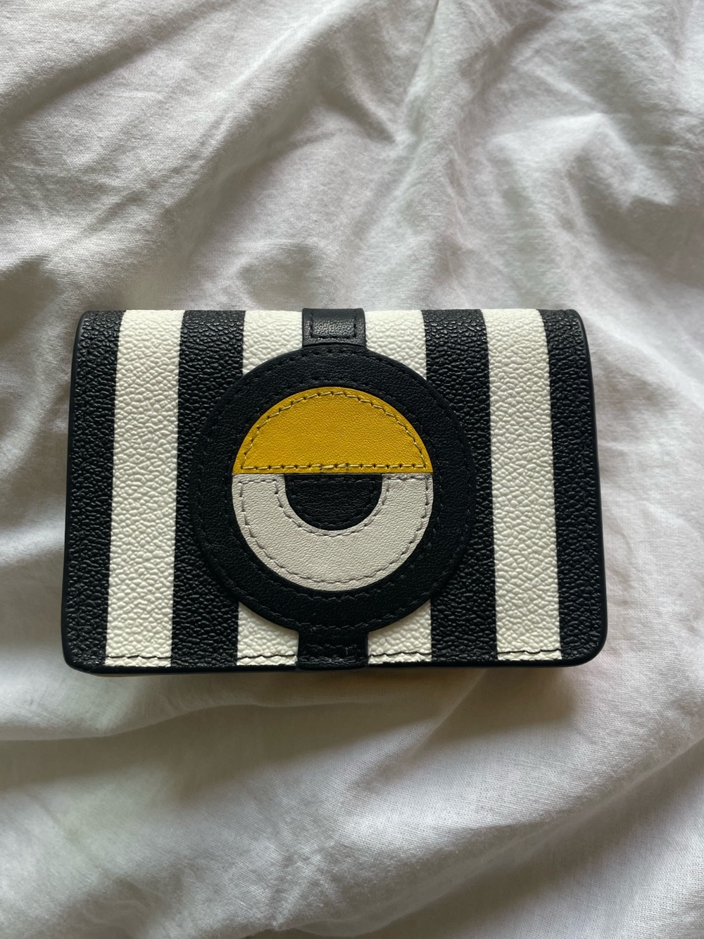 Fion Minions Striped Leather Wallet